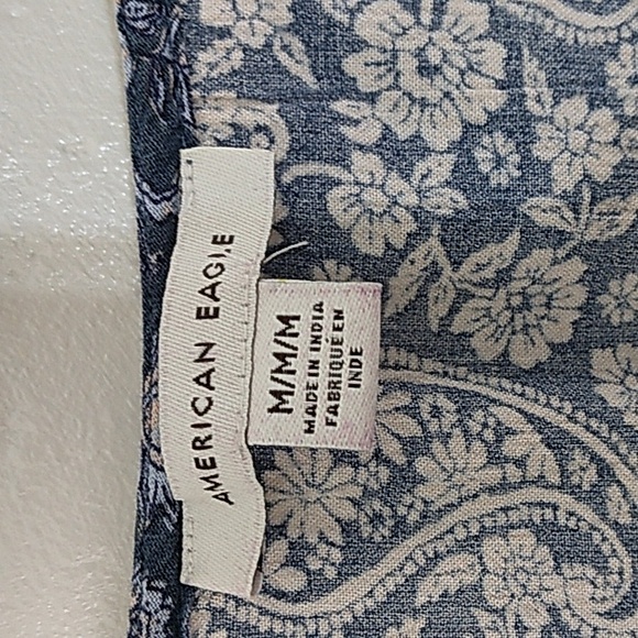 American Eagle Floral Paisley Lace - Up Flutter Sleeve Boho Cropped Top …‎ - Picture 5 of 7